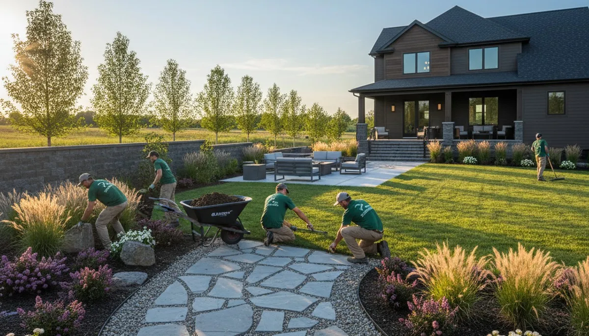 Landscaping services in Peoria, IL for lawn care, garden maintenance, and yard cleanup