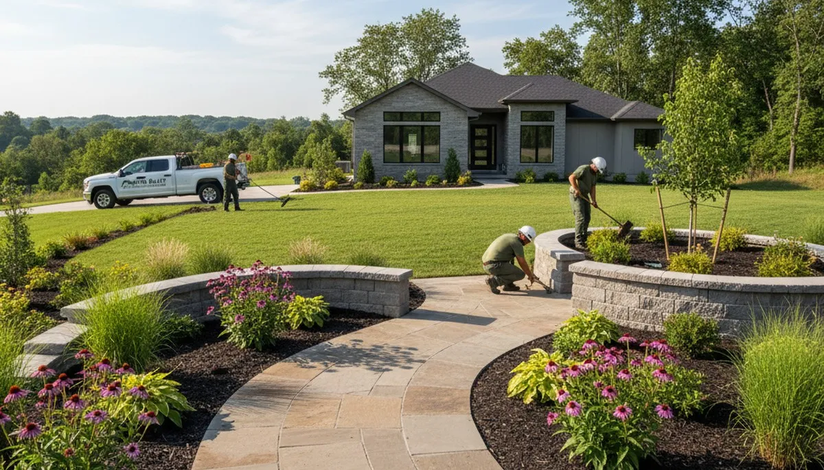 Landscape maintenance service in Peoria, IL for a local lawn care business